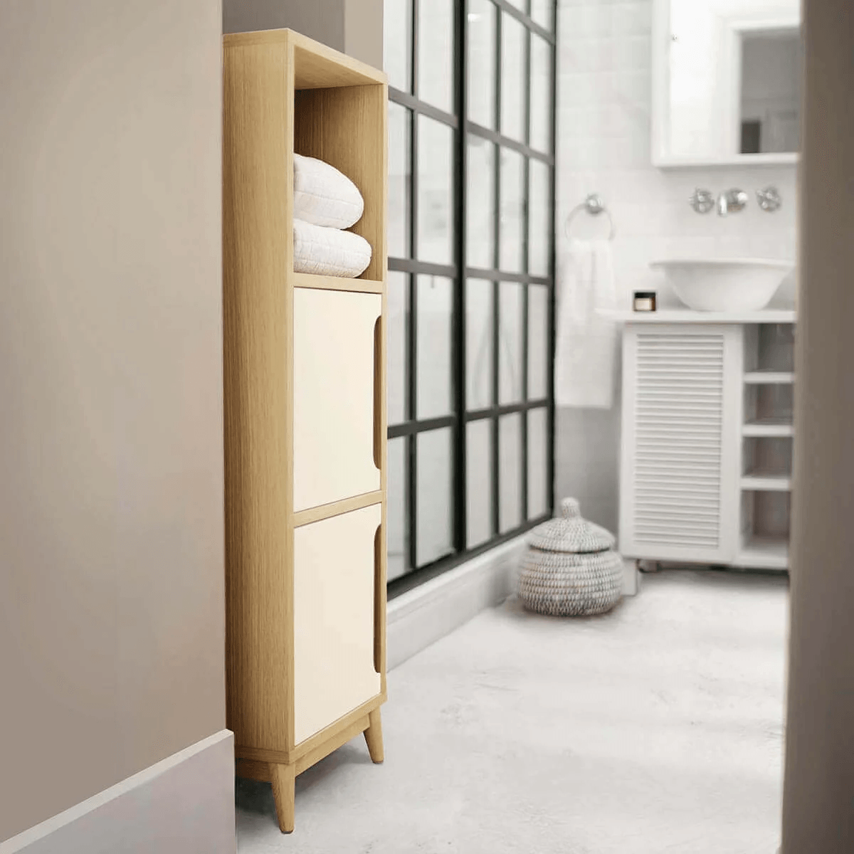 Mueble para Baño Multiusos Liam color Duna/Blanco TU MESITA