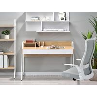 Escritorio Moderno Rikko color Duna/Blanco TU MESITA 2 cajones