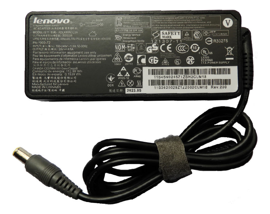 Cargador Genérico Compatible Para Laptop Lenovo 20V 4,5A 90W 7,4X5,0 Punta Aguja