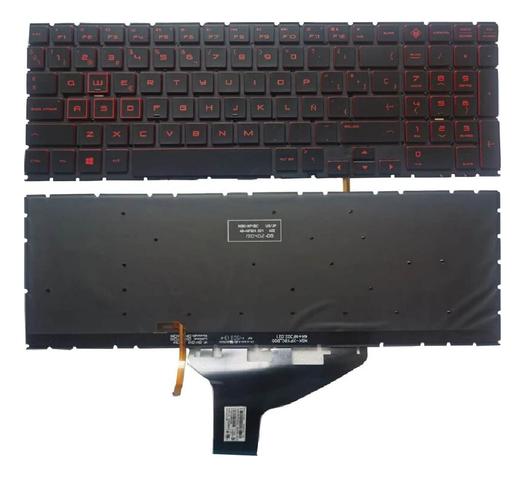 Teclado Genérico Compatible Hp 15-Dh 15-Dc 17-Cb Retroiluminado Color Rojo