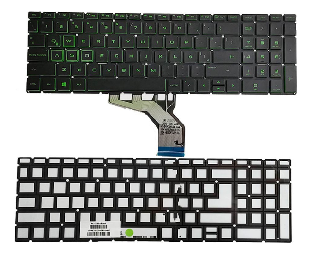 Teclado Genérico Compatible Hp 15-Dk 15-Da 15-Db 15-Ec 15du 17-By Retroiluminado Color Verde