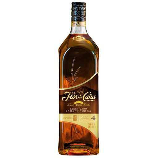 Ron FLOR DE CAÑA 4 Años Añejo Oro Botella 1L