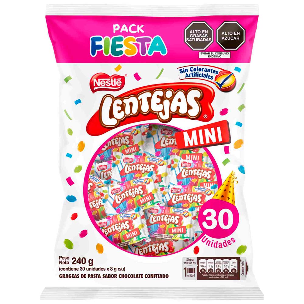 Mini Grageas de Chocolate NESTLÉ Lentejas Fiesta Bolsa 240g