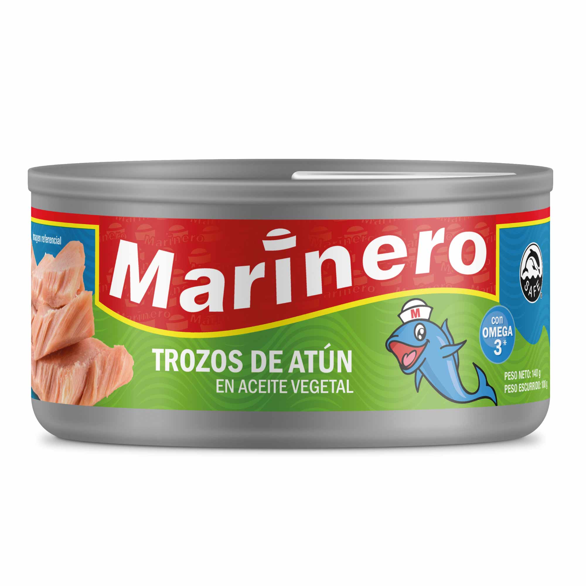 Trozos de Atún MARINERO en Aceite Vegetal Lata 140g Paquete 6un
