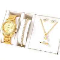 Pack 6 Piezas Reloj Mujer Anillo Aretes Pulsera Collar San Valentín Genieka Pack Luxuries