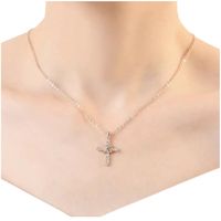 Collar Dorado con Cristales Novia Regalo San Valentín Genieka Corazón Cruz