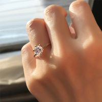 Anillo de Compromiso Aro Alianza Bañado en Oro 18K Genieka Solitario Gold Talla 7