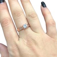 Anillo de Compromiso Aro Alianza Bañado en Oro 18K Genieka Luxury Talla 7