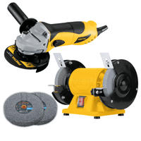 Combo Amoladora 4 ½ 700w y Esmeril de Banco 5"" Pretul 22360-26134