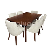 Juego de Comedor Alto Hogar 6 Sillas Aleska Crema