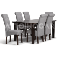Juego de Comedor Alto Hogar 6 Sillas Anny Gris Claro