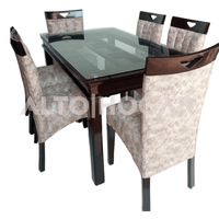 Juego de Comedor Alto Hogar 6 Sillas Charlott Beige