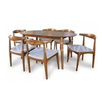 Juego de Comedor Alto Hogar 6 Sillas Ellegance Gris Claro
