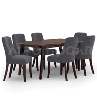 Juego de Comedor Alto Hogar 6 Sillas Loranna Gris Oscuro