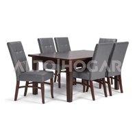 Juego de Comedor Alto Hogar 6 Sillas Memph Gris Oscuro
