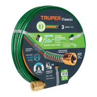 Manguera 5/8"" Reforzada 3 Capas 15 m Conexiones de Metal Truper 16036