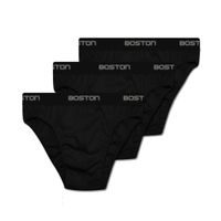 Pack x3 Trusas Boston Hombre Bikini Color Negro Talla M