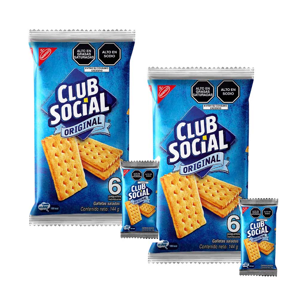 Pack Galleta CLUB SOCIAL Original Bolsa 144g x 2un
