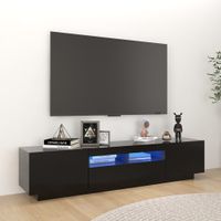 Mueble de TV con luces LED color Negro TU MESITA 3 puertas