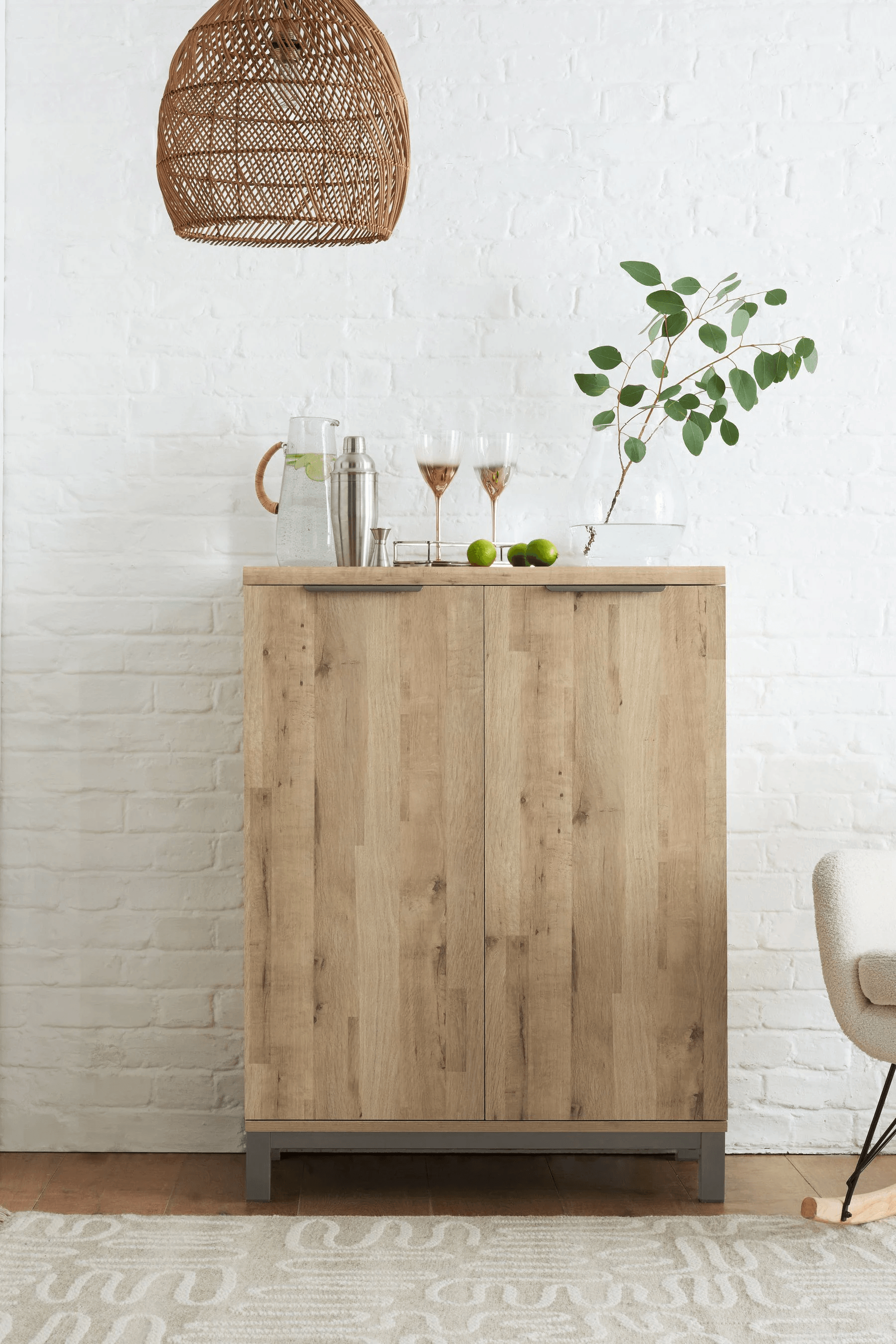 Mesa de Bar Rústica Miller 2 puertas color Natural TU MESITA