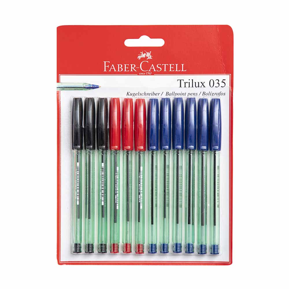 Lapiceros FABER CASTELL Trilux 035 Colores Blister 12un