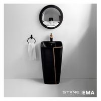 Lavatorio Standing EMA Negro C/Dorado Stone