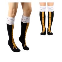 Medias Largas Diseño Patas de Gallina/Pollo - Negro