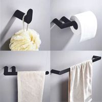 Set de 4 piezas modelo Premium de Accesorios para baño en Acero Inoxidable  Color Negro