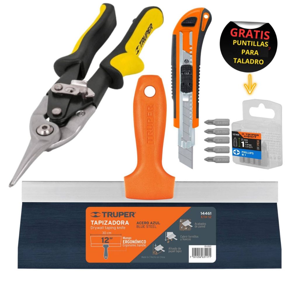Herramientas para drywall espátula tijera cuchilla otros Tru