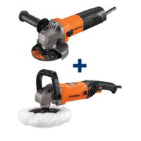 Combo amoladora angular 800W Pulidora orbital 7Pulg 1200W Truper