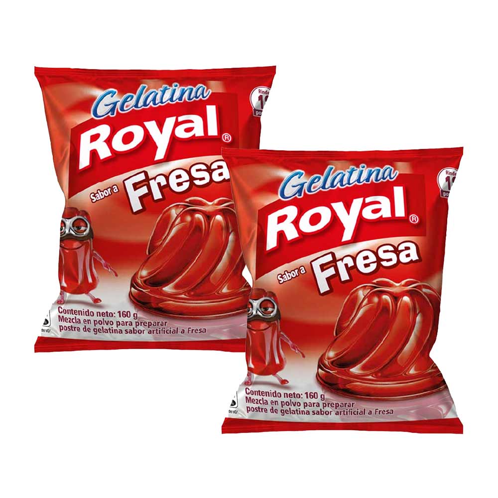 Pack Gelatina ROYAL Sabor a Fresa Bolsa 160g x 2un