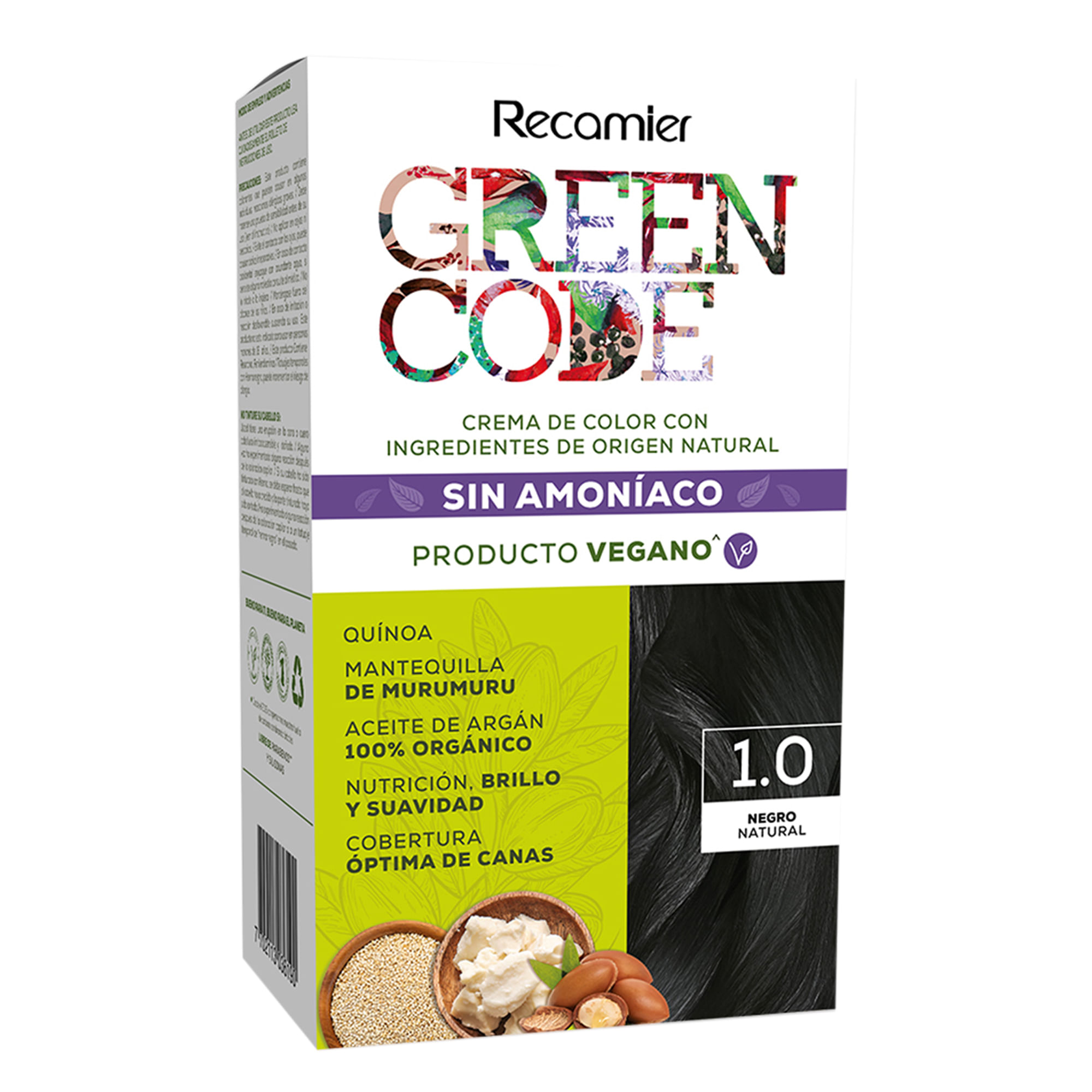 Tinte para Cabello GREEN CODE 1.0 Negro Natural Caja 1un