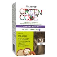 Tinte para Cabello GREEN CODE 7.1 Rubio Mediano Cenizo Caja 1un