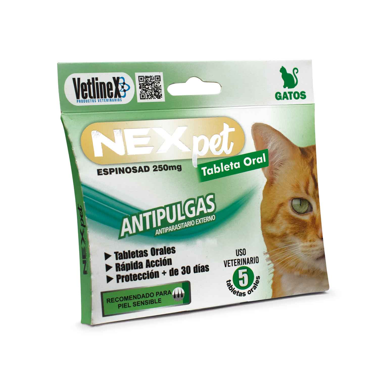 Nexpet Gato X 5 Tabletas  Vetlinex Antipulgas