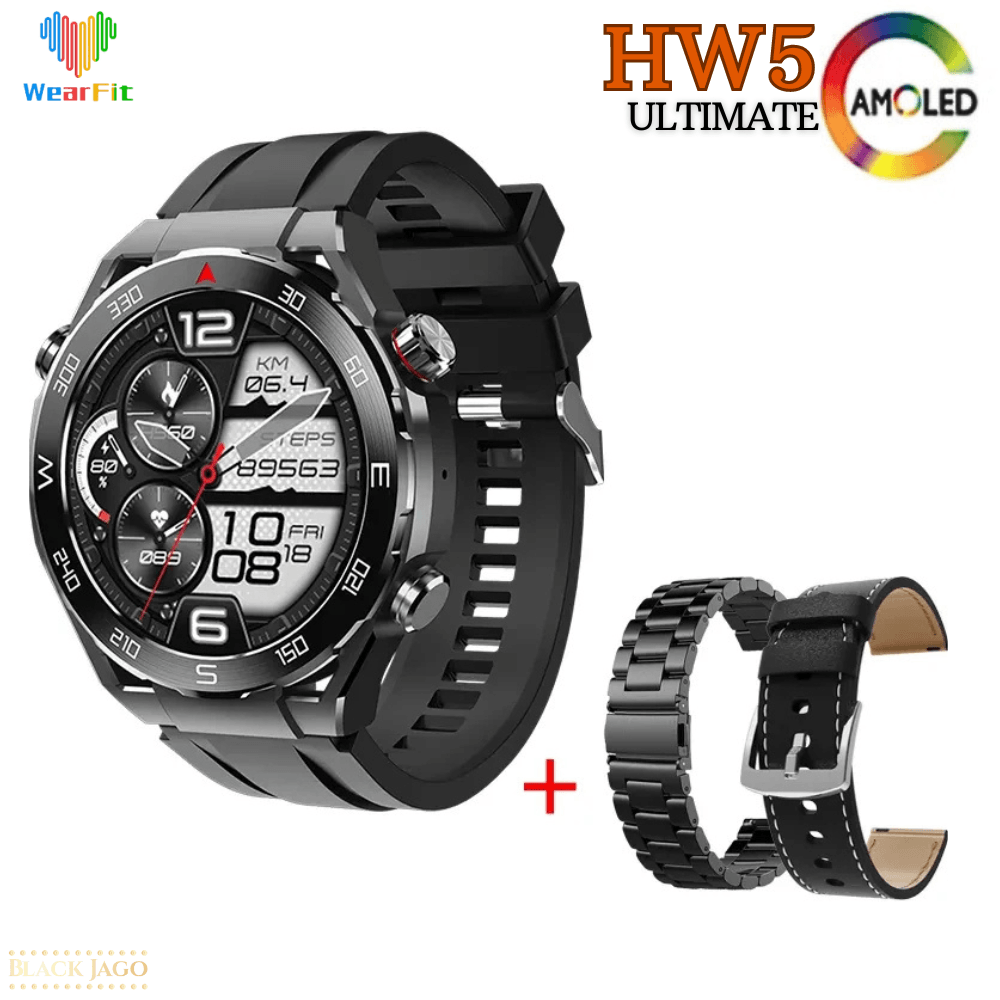 Smartwatch HW5 Ultimate Amoled Triple Correa Alta Gama GPS Negro