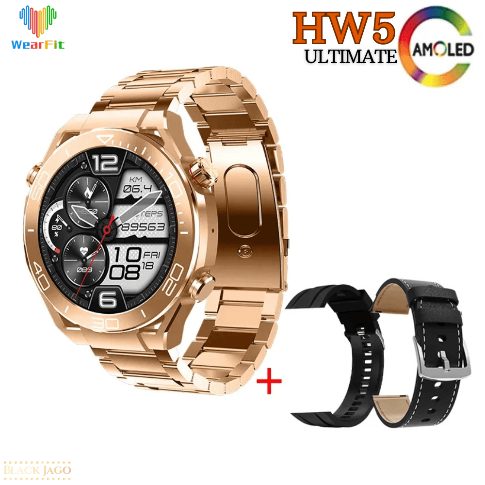 Smartwatch HW5 Ultimate Amoled Triple Correa Alta Gama GPS Dorado
