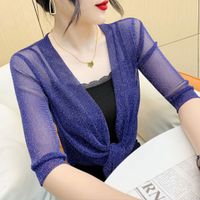Cárdigan Escarchado de Fiestas Para Mujer Azul
