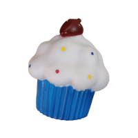 Juguete de Goma para Mascotas Perro Cupcake Chico Azul con Sonido