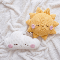 Pack x 2 Cojines Decorativos para Cuna de Bebé BE CRAFTY Nube y Sol Tejidos a Mano