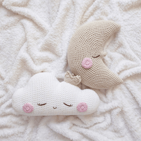 Pack x 2 Cojines Decorativos para Cuna de Bebé BE CRAFTY Nube y Luna Tejidos a Mano