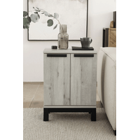 Mesa Lateral Yuliet 2 puertas color Ceniza TU MESITA