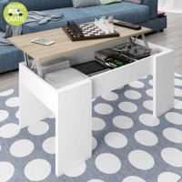 Mesa de Centro Elevable Dubai color Blanco/Duna TU MESITA