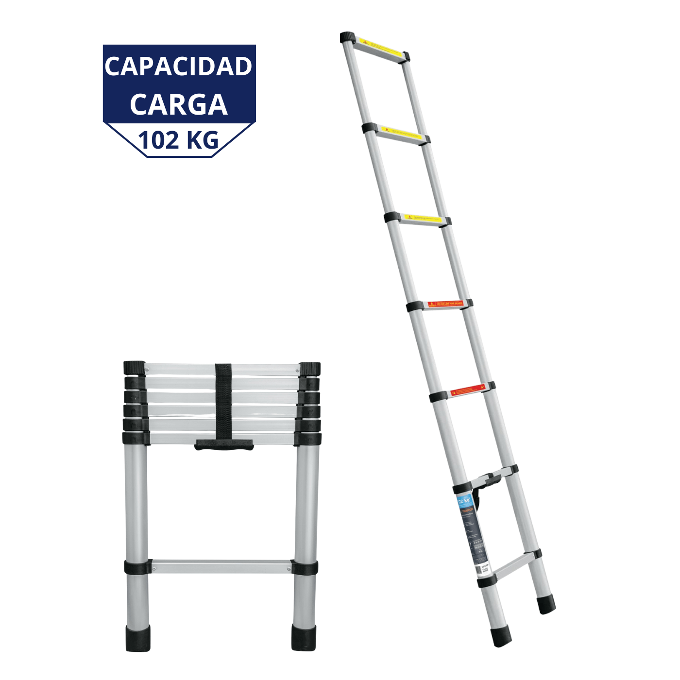 Escalera Telescópica 13 Peldaños Plegable 102kg Truper 101904