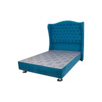 Cama Tapizada Paris 2 Plazas Color Turquesa