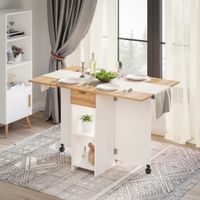 Mesa de Comedor Extensible Moderno Yogiri Blanco y Marron R&R MUEBLES