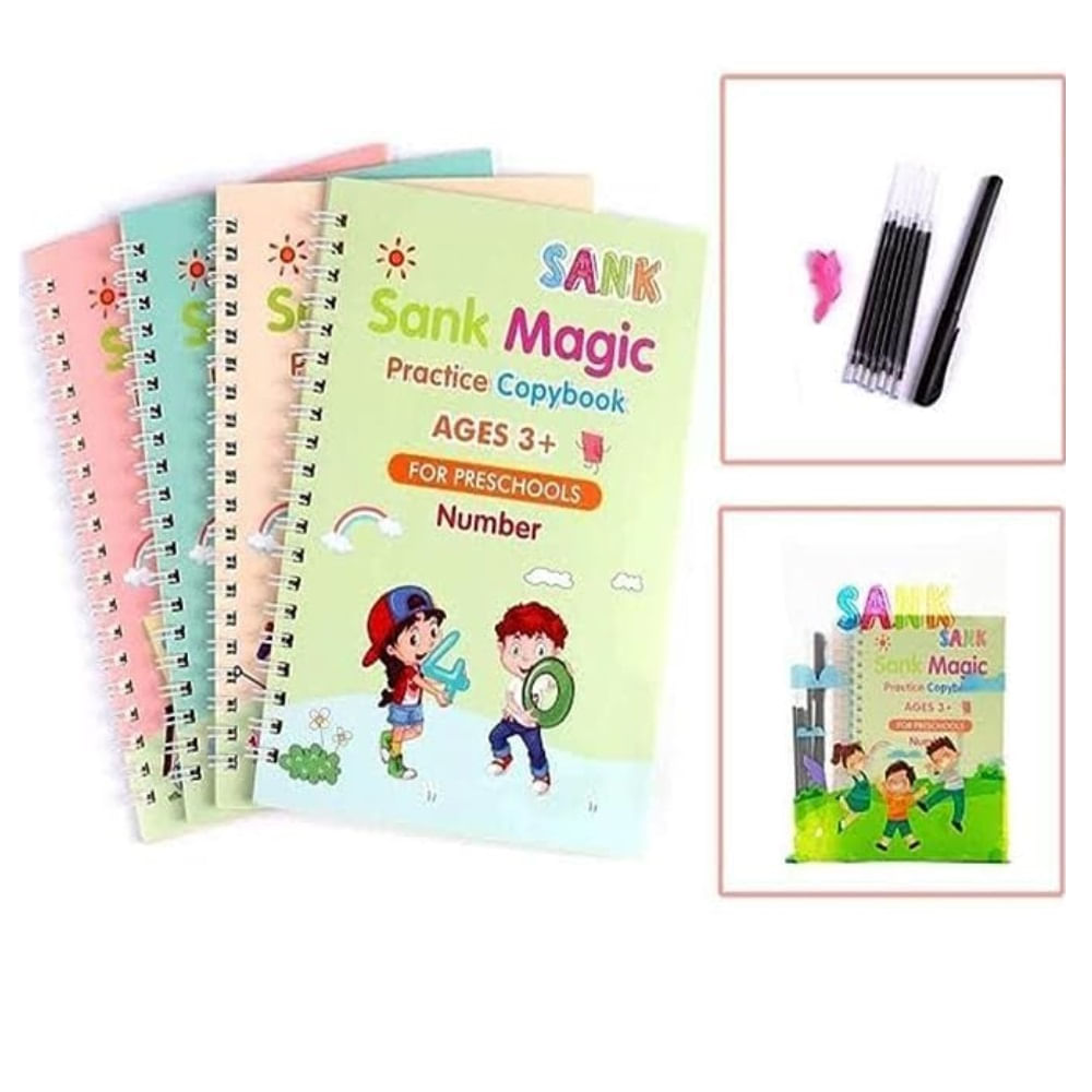 Pack 4 Libros mágicos Montessori reutilizables práctica preescolar