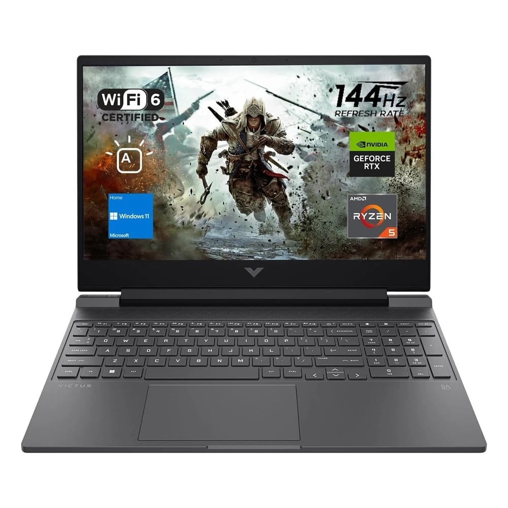 Laptop Hp Victus 15 Fhd 15.6"" 144 Hz Amd Ryzen 5 7535hs 16gb Ddr5 Ram Ssd M.2 1Tb Rtx 2050 Plateado