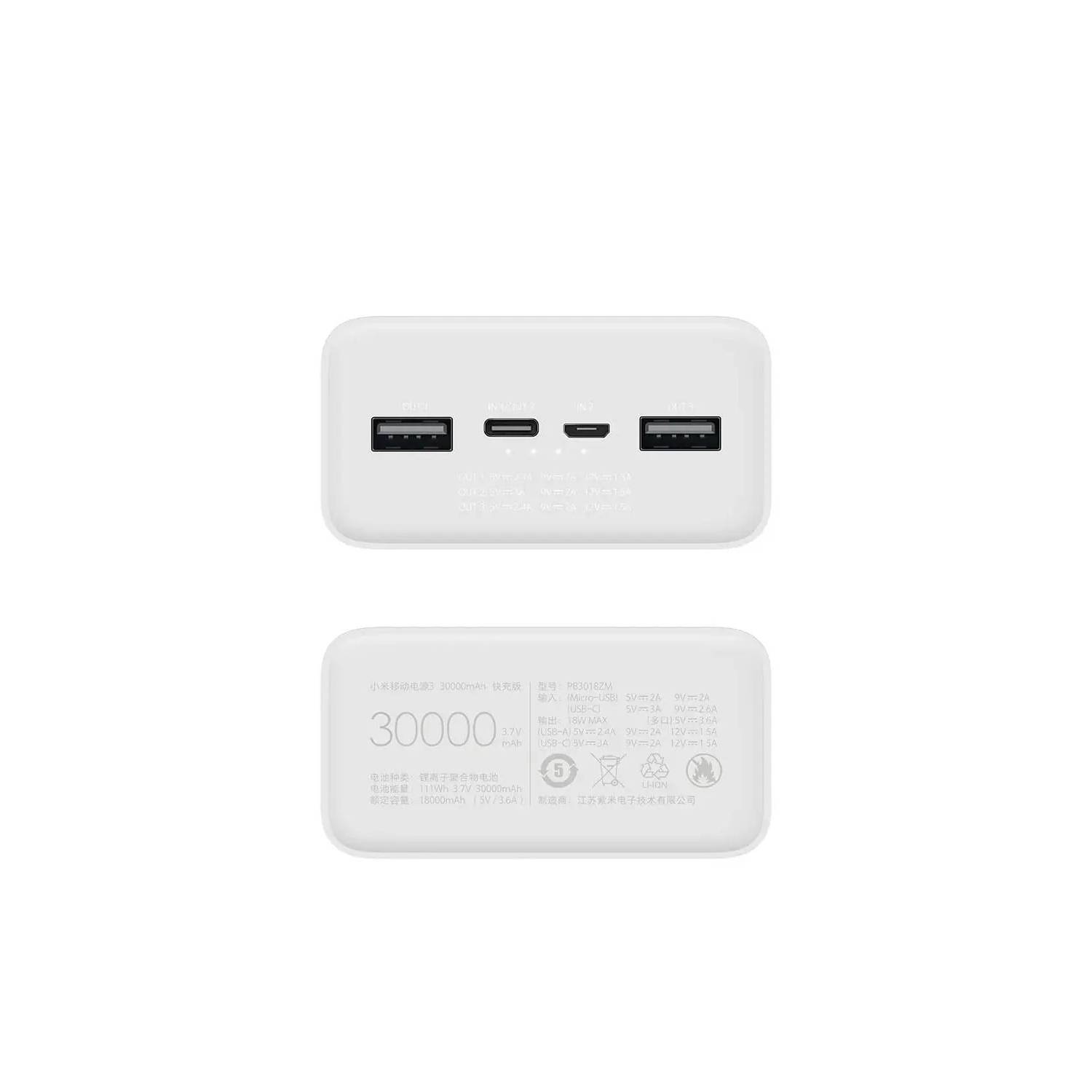 Power Bank 30000 mAh 18w Xiaomi Original Carga Rápida