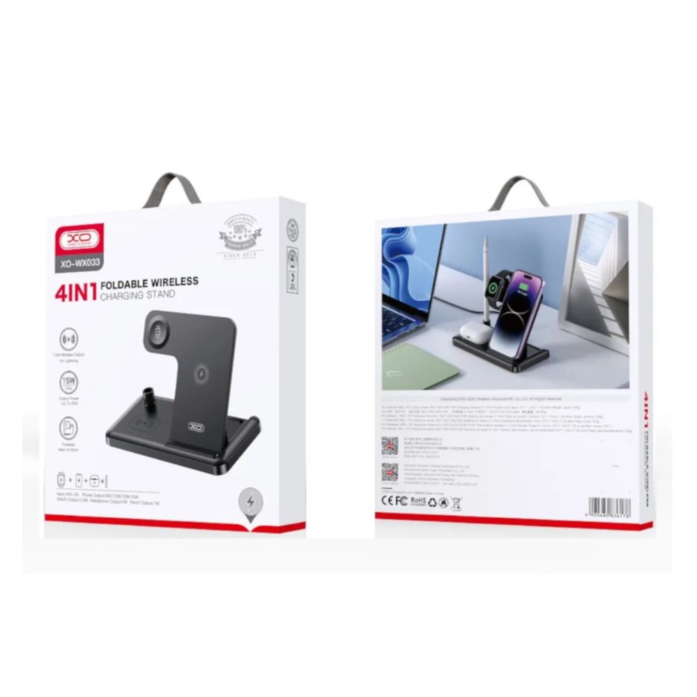Cargador Inalámbrico XO-WX033 Base Magnética Smart 4 en 1