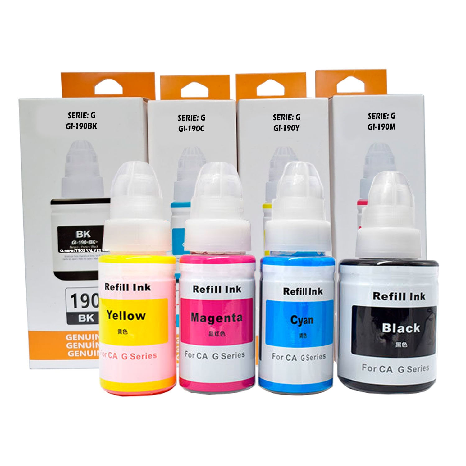 Tinta Compatible GI190 x 4 para Canon G3100 G2110